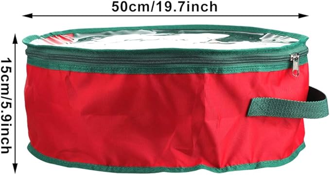 2Pcs Christmas Wreath Storage Bag,Portable Artificial Wreaths Organizer Container with Dual Zippered Transparent Window & Handles 20 Inch (20inch/2pcs)