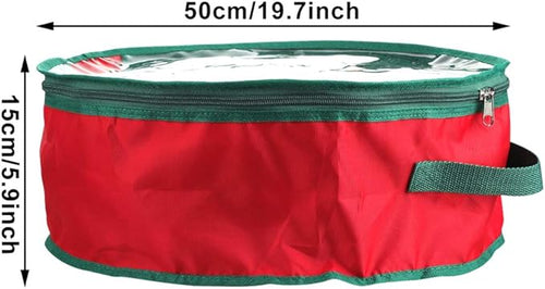 20x20x6 Inch Wreath Storage Bag, Heavy Duty Oxford Fabric & PVC, Transparent Design, Double Zipper, Handle, Waterproof, Protects Decorations