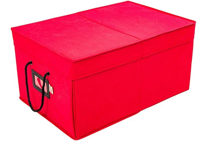 Santa's Bags [Christmas Ornament Storage Box with Dividers] - (Holds 72 Ornaments up to 3 Inches in Diameter) | Acid-Free Removable Trays with Separators | 3 Removable Drawer Style Trays