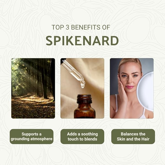 Organic Spikenard Essential Oil - Direct from Annapurna Aroma Nepal - Steam Distilled - Aceite de Nardo for Aromatherapy, Massage, Diffuser, DIY Candle and Soap Making - 5ml