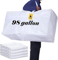 Windyun 4 Pack 98 Gallon Extra Large Moving Bags XXL Heavy Duty Storage Bag with Strong Zipper Handle Jumbo Big Tote Box Foldable for College Dorm Travel Clothes Duffle Blanket Pillow(White)