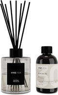 VINEVIDA Scent NO. 30 Reed Diffuser - 120mL (4oz) - Signature Scent: Cucumber Mint, Reed Diffusers for Home, Office, Bathroom, Made in USA Scent Diffuser Sticks, Room Fragrance Diffuser