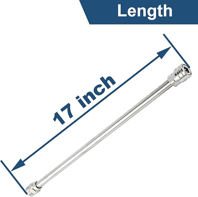 Raincovo Pressure Washer Extension Wand, Stainless Steel Lance 1/4 Inch Quick Connect to M22, Extension Wand Replacement for Power Washer, 17 Inch