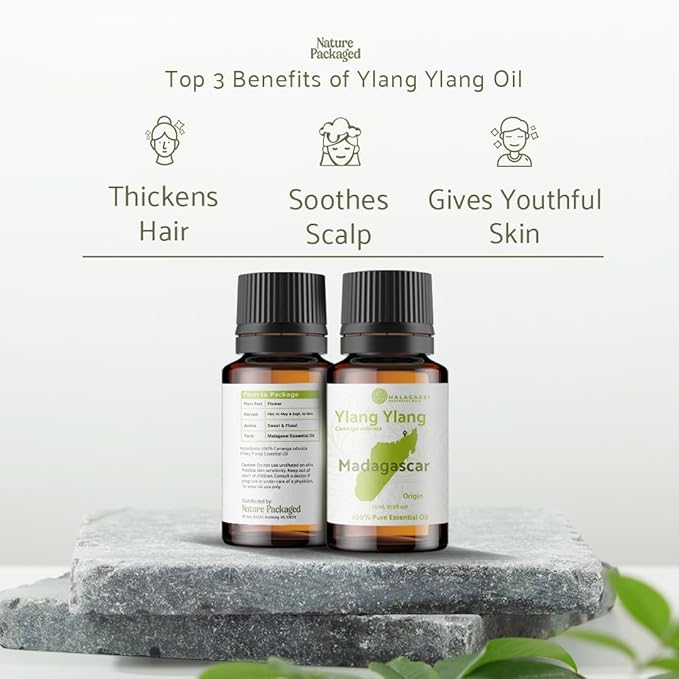 Ylang Ylang Essential Oil - Direct from Malagassi Essential Oils Madagascar - Steam Distilled - Aceite de Ylang Ylang for Aromatherapy, Diffuser, DIY Candle and Soap Making - 2lbs