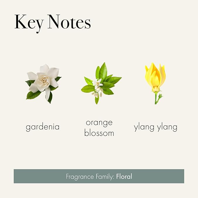 LAFCO New York Signature Reed Diffuser, Fresh Cut Gardenia - 15 oz - Up to 9 Months Fragrance Life - Reusable, Hand Blown Glass Vessel - Natural Wood Reeds - Made in The USA