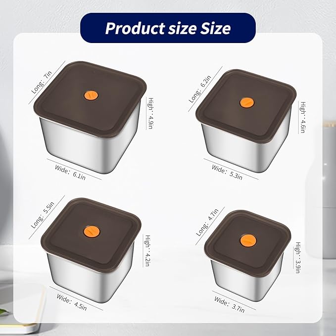 GIUOIDUO 8PC-LFood Storage Containers, BPA Free, Airtight Lids, Ideal for Lunch, Meal Prep & Leftovers，Fresh box， Freezing box