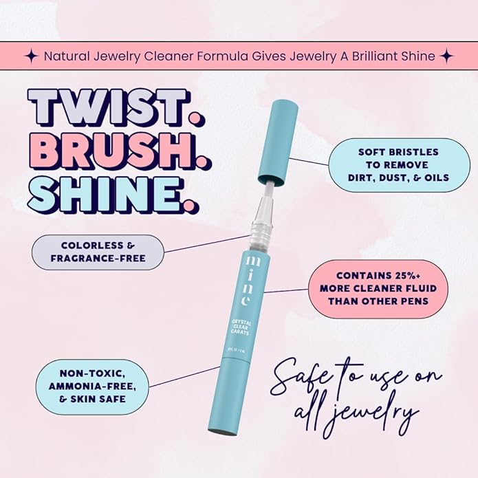 On-The-Go Ring and Jewelry Cleaning Pen - Crystal Clear Carats - Natural and Premium Shine Solution - Portable Travel Size Diamond and Gemstone Cleaner