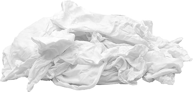 Premium White T-Shirt Cleaning Rags (25 lbs. Box) – White Cotton Rag for Cleaning, Staining, Painting, Oil, Grease & Dust Removal – Shop Rags Bulk for Multipurpose use