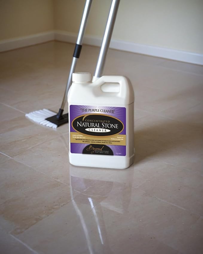 Beyond Stone Solutions Stone Cleaner – pH-Balanced, Sealer-Safe Cleaner for Travertine, Marble, Limestone, Slate & More – Non-Toxic, Streak-Free Formula – 1 Gallon - Made in USA