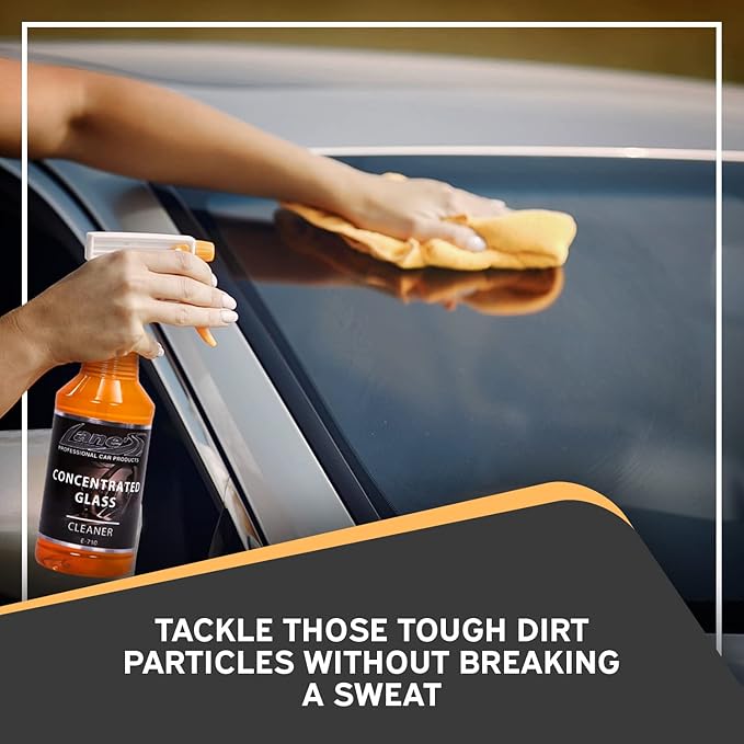 LANE'S Concentrated Auto Glass Cleaner | Tint-Safe Car Windshield, Window Cleaner | Removes Automotive Smoke Film, Fingerprints, & Smudges | Streak-Free, Safe for All Glasses | 32oz