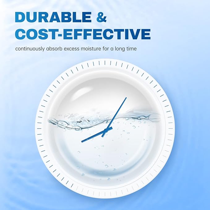 Vacplus Moisture Absorbers, 10.5 Oz Humidity Absorber Boxes Attracts Extra Moisture from Your Bathroom, Closet, Kitchen & Study, Dehumidifier, Odor Eliminator for Closet (Fragrance Free), 12 Packs