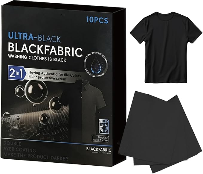 Black Clothing Color Restorer Sheet, with Quick-Absorb Design, 10pieces, Gentle On All Fabrics, Laundry Color Catcher, Easy to Use, for Cotton, T-Shirts, Jeans, Sweaters, and Even Shoes