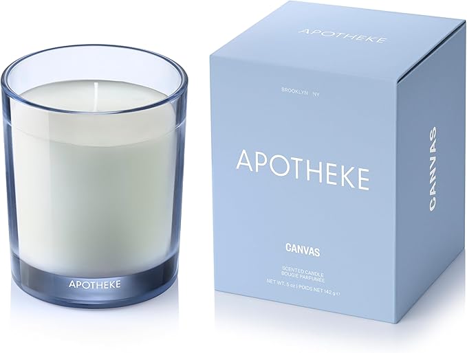 Apotheke Luxury Scented Candles for Home, Canvas - Petite Aromatherapy Jar Candle with Soy Wax Blend