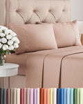 Twin XL 4 Piece Sheet Set - Comfy Breathable & Cooling - Ultra Soft Hotel Luxury Bedding Set w/ 8-16 Inch Deep Pockets - 1 Flat & 1 Fitted Sheet & 2 Pillowcases - Wrinkle Free and Easy Care - Mauve