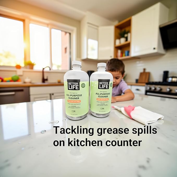 Better Life All Purpose Cleaner - Multipurpose Home and Kitchen Cleaning Spray for Glass, Countertops, Appliances, Upholstery & More - Multi-surface Spray Cleaner - 24oz (Pack of 2) Clary Sage/Citrus