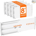 Lifewit 8" High 4 Pack Deep Drawer Dividers, 35 –55cm/13.8-22.5" Adjustable Dresser Drawer Divider, White Drawer Organizer for Clothes, Tall Drawer Separator for Dresser Kitchen Bedroom Cabinet Office