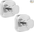 Suction Cup Hooks for Shower Heavy Duty No-Drill– Reusable Multi-Purpose Hooks Adheres to Glass, Mirrors, Tiles & Smooth Surfaces for Towels, Robes, Loofah& Body Sponge (2, Chrome Polished)