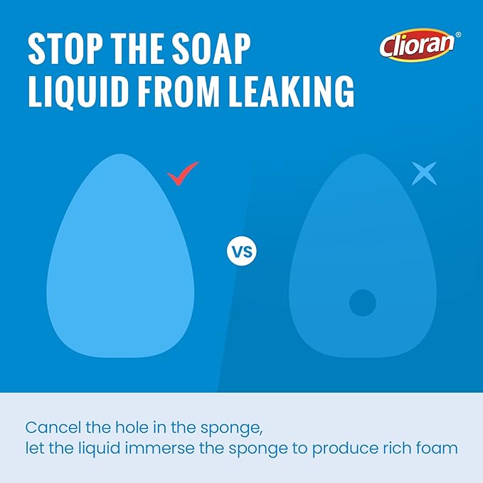 Clioran Leak Proof Dishwand Refills with Scrub Dots,Non Scratch Sponge Heads for Dish Wand,20% Thicker Heavy-Duty Scrubber Replacement,Fits Most Handles,Works with All Dish Soaps,Ideal for Kitchen