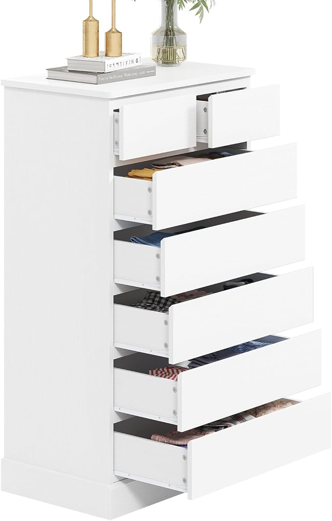 Hasuit Tall Dresser with 7 Drawers for Bedroom, 51.8'' High Chest of Drawers Storage Organizer for Closet, Modern Taller Clothes Storage Tower with Ample Storage Space