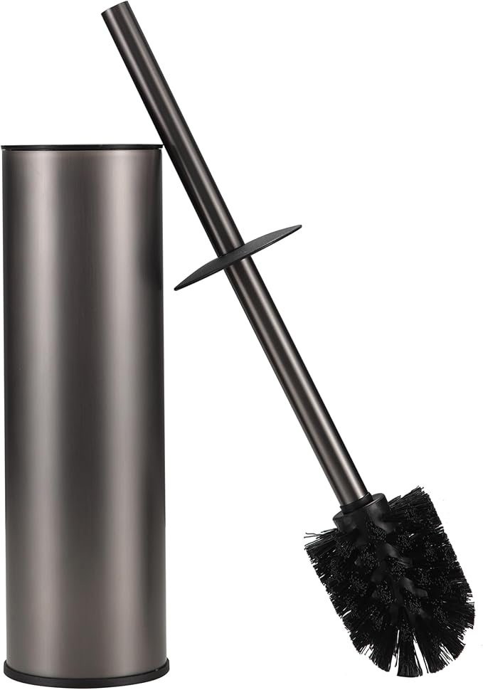 KLDKLD Toilet Brush and Holder Set Premium Material Toilet Bowl Cleaner Free Standing Toilet Bowl Brush and Holder 1pack Gun Grey