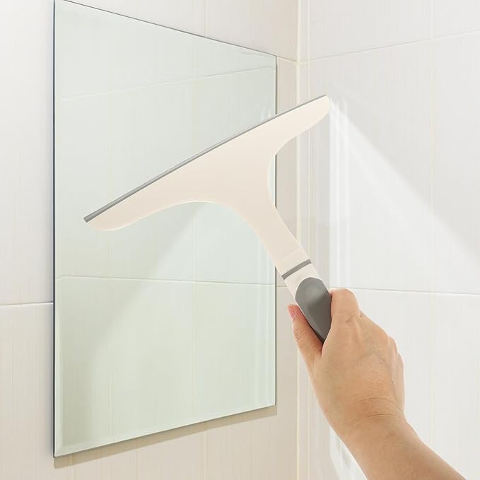 Glass Squeegee Window Cleaner Small Shower Squeegee with Short Handle for Home Glass, Mirror, Tile Cleaning Tool, Car and Bathroom Use