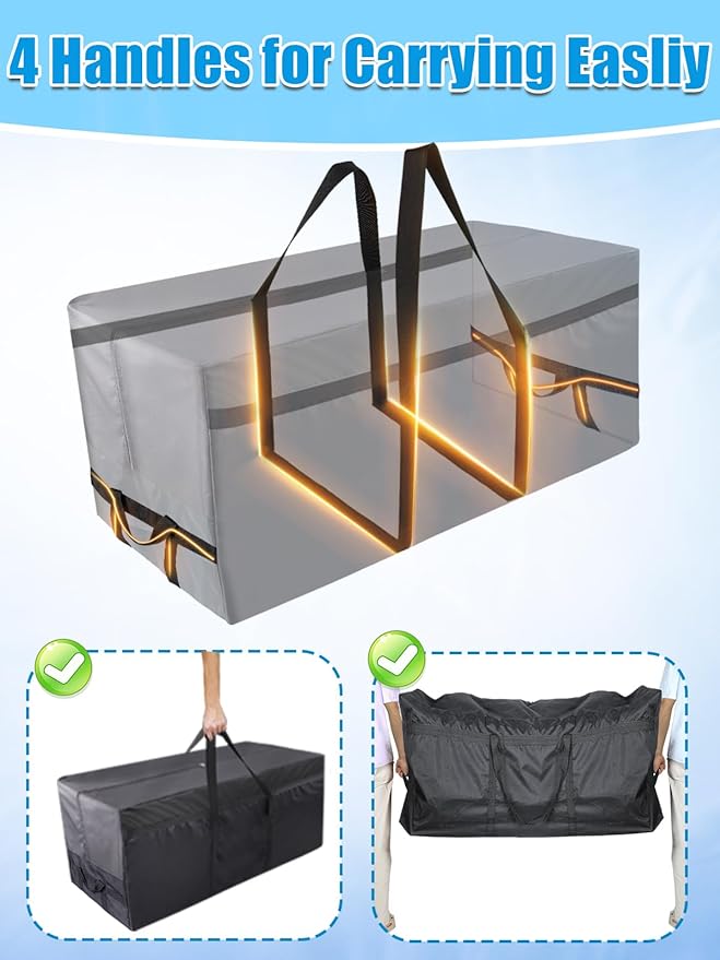 Aulock 600D Oxford Christmas Tree Storage Bag Fits 6ft/7ft/7.5ft/9ft - 56''x24''x24'' 140 Gallon Multipurpose Pool Storage Bags with 4 Handles