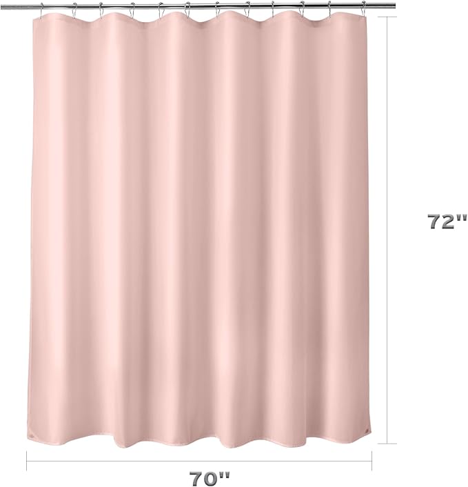 Titanker Waterproof Shower Curtain Liner Fabric, Blush Pink Shower Curtain Liner with Magnets, Cloth Shower Liner Soft, Lightweight, Machine Washable, 70 x 72 Inches