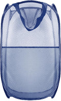 Buyongwant Collapsible Pop Up Laundry Hamper, Extra Large Mesh Foldable Laundry Basket, 28" x 16" x 16" (Blue)