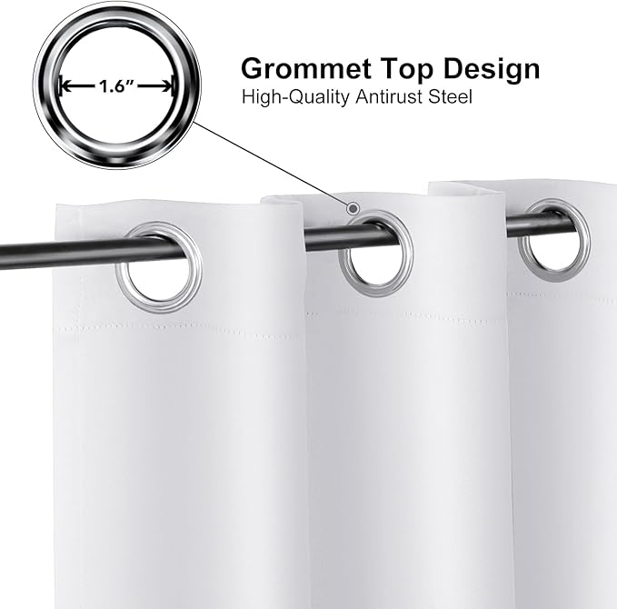 ChrisDowa Room Divider Curtain 120 Inches Long, Wide Blackout Sliding Door Curtain for Bedroom, Room Darkening Privacy Window Curtain for Patio Door (1 Panel Set, Greyish White, 100 x 120 Inch)