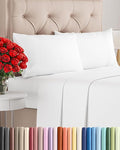 Twin XL 4 Piece Sheet Set - Comfy Breathable & Cooling - Ultra Soft Hotel Luxury Bedding Set w/ 8-16 Inch Deep Pockets - 1 Flat & 1 Fitted Sheet & 2 Pillowcases - Wrinkle Free and Easy Care - White