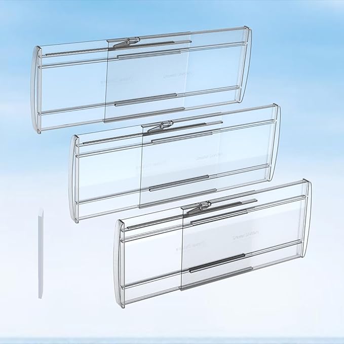 SPEREELER 3 Pack Adjustable Drawer Dividers for Clothes,6" High Expandable From 12-20" Clear Drawer Organizers, PC Plastic Separators for Dresser/Bedroom/Bathroom/Kitchen/Office Storage