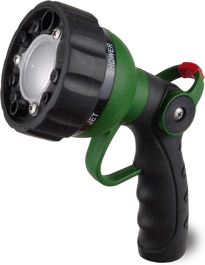 H2O WORKS Garden Hose Nozzle Thumb Control Heavy Duty Metal Water Nozzle with Adjustable Watering Patterns High Pressure Hose Nozzle Sprayer, Pefect for Car Washing and Pets Showering