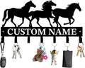 Personalized Custom Name Farm Horse Wall Key Hooks,Metal Horse Art Clothes Hooks,Metal Horse Wall Home Storage Decorative,For Front Door, Hallway, Kitchen, Bedroom,Keys,Hats (Style G)
