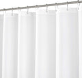 N&Y HOME 108 inch Extra Long Shower Curtain or Liner, Hotel Quality, Washable Fabric, White Bathroom Curtains with Grommets, 72x108