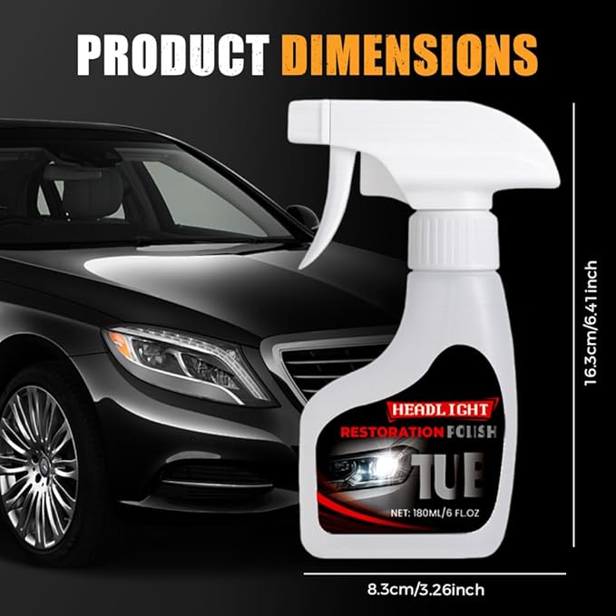 PUNHAIL Automotive Headlamp Restoration Fluid Kit, Headlight Restoration Kit Car Headlight Restorer with Sponge and Towel, Headlight Cleaner and Restorer Kit for Car (1pcs)