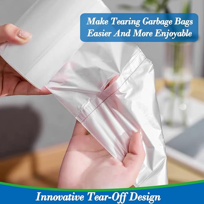 4 gallon trash can liners,Small clear Garbage Bags,Extra Strong 4 Gal Trash Bag,Fit 12 liters trash Bin Liners for Home Office Kitchen,300(Clear)