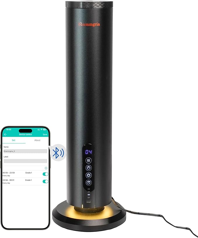 Air Diffuser Bluetooth Waterless Essential Oil Aromatherapy Diffuser with Timer, 1200 Sq Ft Coverage Fit for Home, Office, Bedroom & Spa-Black