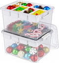 80Qt Plastic Storage Bins with Lids, Clear Latching Organizers Boxes with Removable Trays, Large Portable Storage Containers, for Holiday Ornaments, Home Organization, 2Pack