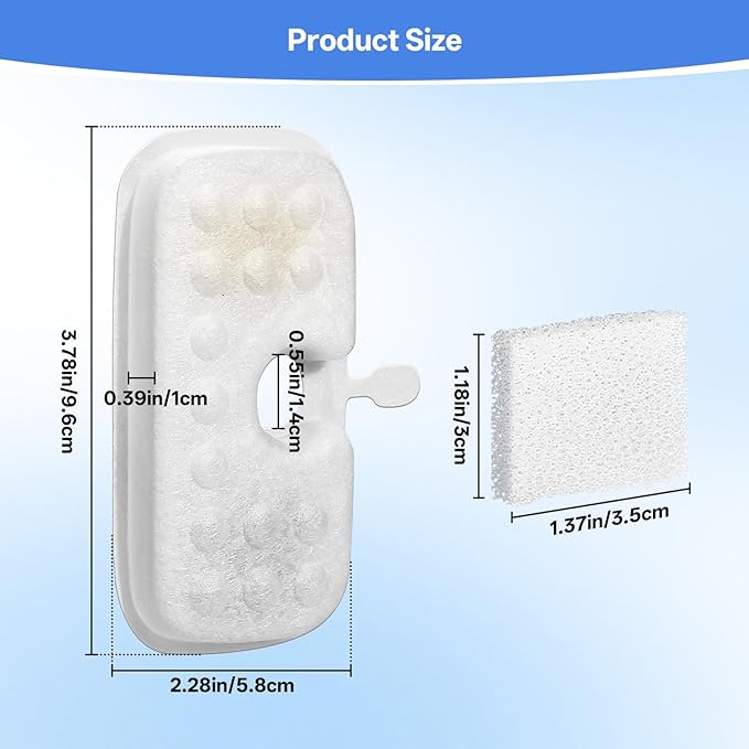 20 Packs Replacement Filters for Dockstream Cat Water Fountain PLWF005 PLWF115 PLWF105, Triple Filtration System Replacement Filters for 2.5L/84oz Wireless Ultra Quiet Pet Water Fountain