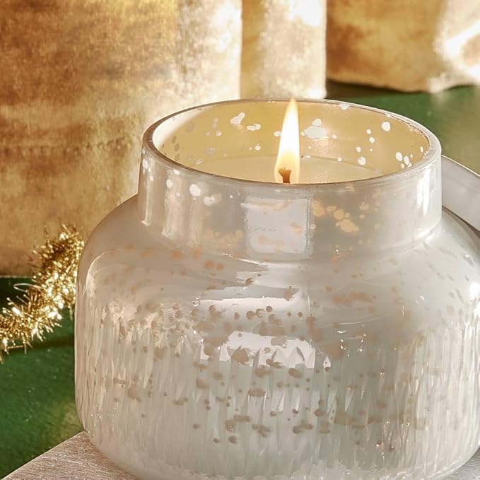 Capri Blue Holiday Mercury Jar Candle - Soy Candle Blend - Fall Candles for Home Scented with Roasted Chestnut, Orange & Cardamom - Chestnut Candle for Fall Decor - Signature (Chestnut Embers, 19 oz)