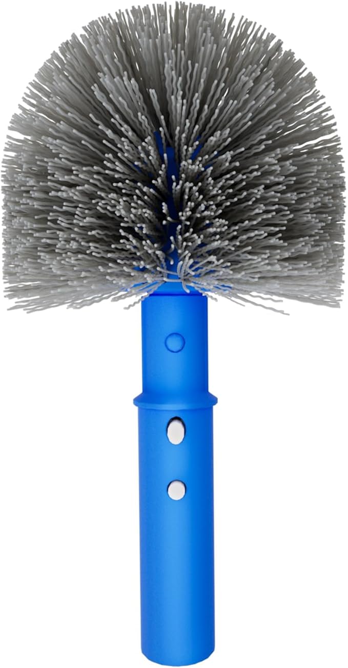 Small Pool Brush Head for Cleaning Narrow Corners Steps, Stiff Wavy Bristles Round Brush Scrubber for Above Ground & Inground Pools, Cobweb Brush