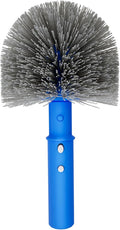 Small Pool Brush Head for Cleaning Narrow Corners Steps, Stiff Wavy Bristles Round Brush Scrubber for Above Ground & Inground Pools, Cobweb Brush