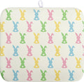 Easter Bunny Dish Drying Mat Colorful Cute Rabbits Kitchen Drying Mat Spring Microfiber Dish Dryer Pad Absorbent Reversible Dish Drainer Rack Mat Washable Dish Mat for Kitchen Countertop 16x18 Inch