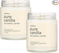 Lavanila Pure Vanilla Scented Natural Soy Candle (2-Pack) - Handcrafted, Clean Burning 50 Hour Burn Time, 7 oz Each