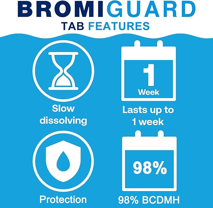 Bromine Tablets 1 Inch 1.8 Lbs for Spa Hot Tub Chemical Sanitizer Bromine Tabs | Long-Lasting 1" Brominating Tablets for Pools | Less Chlorine Odor 1.8 Pounds