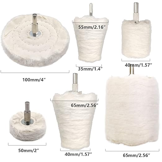 Tworider 11 pcs Buffing Wheel for Drill, Buffing Pad Polishing Wheel Kits, Wheel Shaped Polishing Tool for Metal Aluminum, Stainless Steel, Chrome, Jewelry, Wood, Plastic, Ceramic, Glass, etc