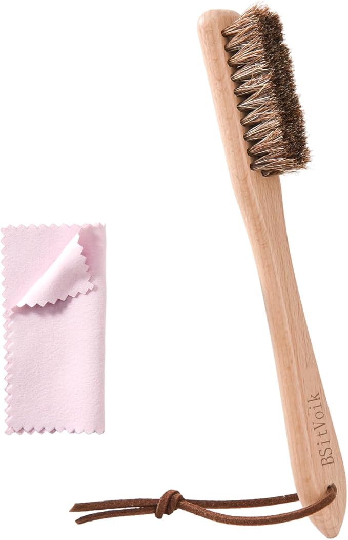 Horsehair Silver Brush Jewelry Cleaning Cloth Set - Detailing Brush for Silverware - Silver Polishing Cloth for Sterling, Cutlery, Metal - Perfect Match for Silver Polish
