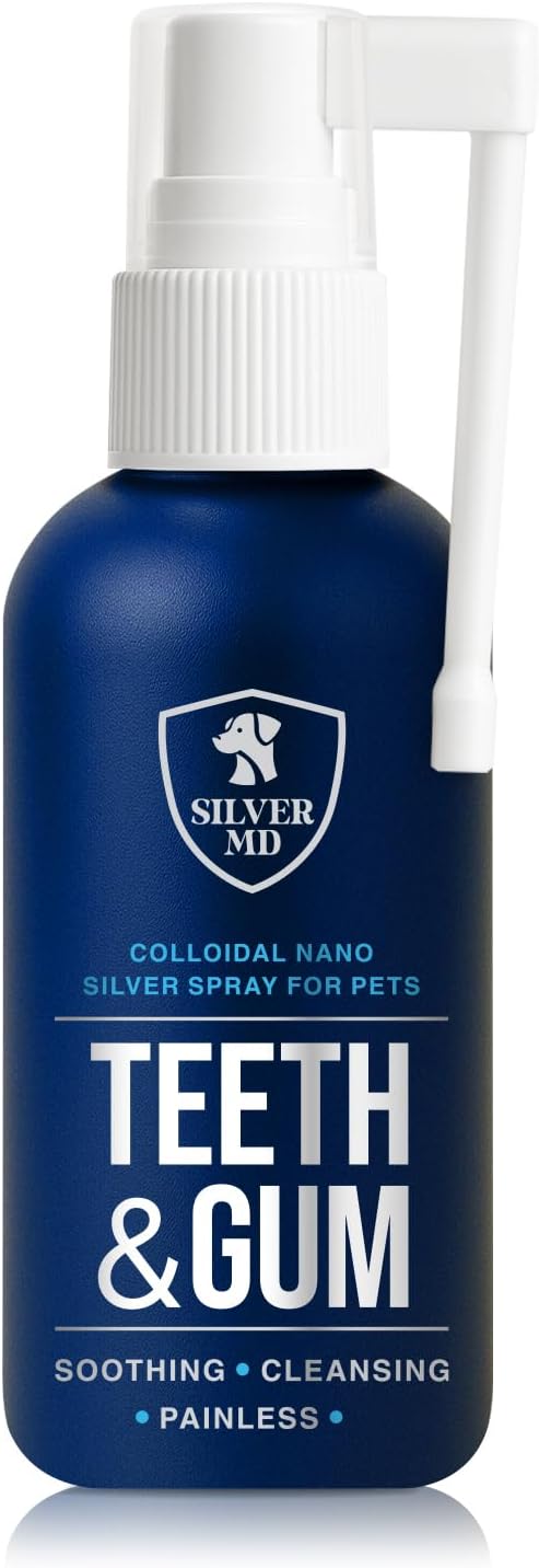 Pet Dental Care Spray for Dogs & Cats, 8 Oz, Breath Freshener & Oral Hygiene Solution with Nano Silver, Plaque & Tartar Buildup Support, Teeth Cleaning Gum Spray, Gentle Formula, No Brushing