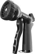 RESTMO Garden Hose Nozzle, Heavy Duty Metal Water Nozzle with 7 Adjustable Spray Patterns, High Pressure Hand Sprayer with Flow Control, for Watering Plants & Lawns, Washing Cars & Pets, Flash Black