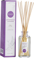 DANI Naturals Reed Diffuser Set - Calming Lavender Lemongrass Scent - Aromatherapy Essential Oils - Alcohol-Free, Non-Toxic - 10 Sticks - 3.5 oz